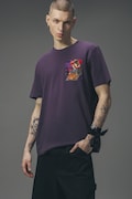 T-shirt męski bawełniany z kolekcji Tattoo Art by Tuan Nguyen fioletowy RS26-TSMC57