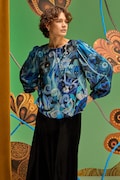 Medicine bluza femei, culoarea albastru marin, modelator