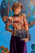 Medicine longsleeve kolor multicolor z półgolfem