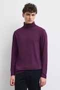 Longsleeve męski bawełniany z elastanem gładki fioletowy RW24-BUM080