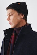 Czapka męska beanie prążkowana kolor czarny