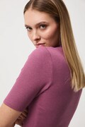 T-shirt damski prążkowany kolor fioletowy RW24-TSD042
