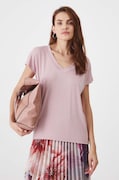 T-shirt damski gładki z modalem kolor różowy
