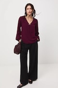 Medicine bluza culoarea bordo, neted