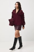 Medicine bluza culoarea bordo, neted