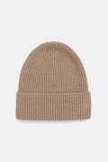 Czapka damska beanie prążkowana kolor beżowy RW25-CDD051