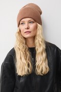 Czapka damska beanie prążkowana kolor brązowy RW25-CDD052