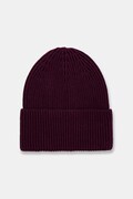 Czapka damska beanie prążkowana kolor bordowy RW25-CDD052