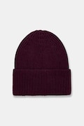 Czapka damska beanie prążkowana kolor bordowy RW25-CDD052
