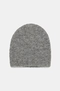 Czapka damska beanie z domieszką wełny owczej i wełny alpaki kolor szary RW25-CDD501
