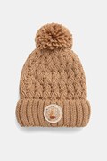 Czapka damska beanie z pomponem kolor beżowy RW25-CDD916