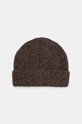 Czapka z domieszką wełny męska beanie melanżowa kolor brązowy RW25-CDM705