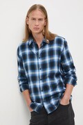 Koszula męska z kołnierzykiem klasycznym w kratę kolor granatowy RW25-KDM804