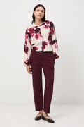 Medicine spodnie damskie kolor bordowy fason chinos medium waist