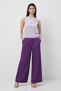 Medicine spodnie damskie kolor fioletowy szerokie high waist