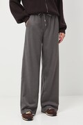 Medicine spodnie damskie kolor szary szerokie medium waist