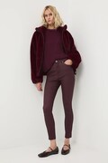 Medicine spodnie damskie kolor bordowy dopasowane medium waist