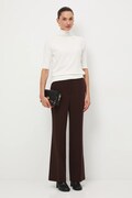 Medicine spodnie damskie kolor brązowy dzwony medium waist