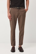 Medicine pantaloni din amestec de in culoarea maro, drept