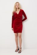 Sukienka damska mini welurowa kolor czerwony RW25-SUDA14