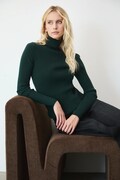 Medicine sweter damski kolor zielony lekki z golfem