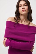 Sweter damski prążkowany kolor fioletowy RW25-SWD504