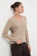 Medicine sweter z wełny merino damski kolor beżowy lekki