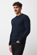 Sweter męski z fakturą kolor granatowy RW25-SWMB01