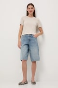 Medicine pantaloni scurti din bumbac neted, high waist