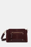 Torebka damska z imitacji zamszu i skóry ekologicznej kolor bordowy RW25-TODA03