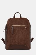 Plecak damski ze skóry ekologicznej i imitacji zamszu kolor brązowy RW25-TPDA05