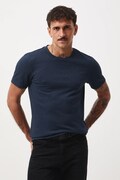 T-shirt męski z fakturą kolor granatowy RW25-TSM052