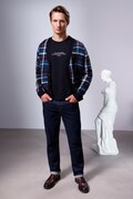 T-shirt bawełniany męski z elastanem z kolekcji Science – Words of Wisdom kolor czarny RW25-TSM357