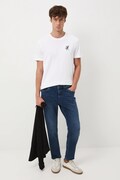 T-shirt bawełniany męski z ozdobnym haftem kolor biały RW25-TSM605