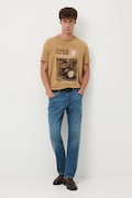 Medicine tricou din bumbac culoarea bej, cu imprimeu