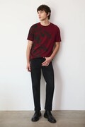 Medicine t-shirt bawełniany męski kolor bordowy wzorzysty