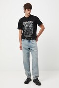 T-shirt bawełniany męski z nadrukiem kolor czarny RW25-TSM717