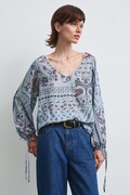 Bluzka damska paisley niebieska RW26-BDD307