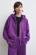 Bluza rozpinana z kapturem damska z bawełną gładka fioletowa RW26-BLD031