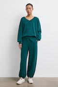 Bluza damska z bawełną gładka turkusowa RW26-BLD032