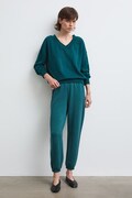 Bluza damska z bawełną gładka turkusowa RW26-BLD032