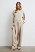 Bluza rozpinana damska z modalem gładka beżowa RW26-BLD401