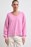 Medicine longsleeve damski bawełniany różowy