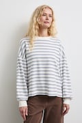 Longsleeve damski bawełniany w paski niebieski RW26-BUD013