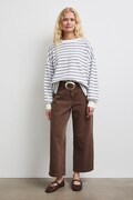 Longsleeve damski bawełniany w paski niebieski RW26-BUD013