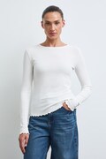 Longsleeve damski bawełniany z elastanem gładki beżowy RW26-BUD031