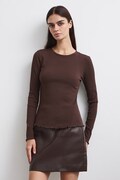 Medicine longsleeve pentru femei din bumbac cu elastan maro