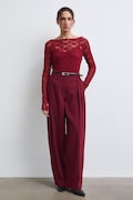 Longsleeve damski koronkowy bordowy RW26-BUD302