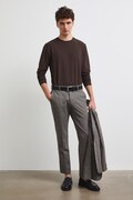 longsleeve męski bawełniany z elastanem gładki brązowy RW26-BUM030