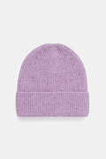 Czapka beanie damska z dodatkiem wełny fioletowa RW26-CDD080